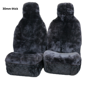 Seat Cover – Genuine Aussie Sheepskin Premium Hooded 30mm Charcoal Grey