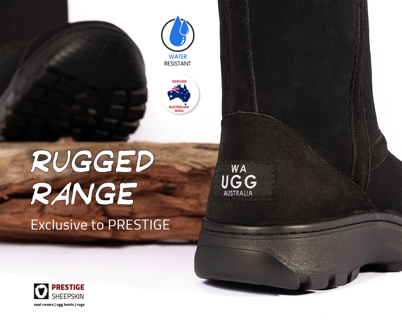 Close-up-rugged-range-soles-water-proof-aussie-wool